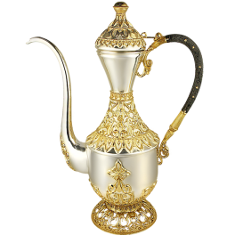 Чайник для теплоти латунний з фрагментарною позолотою  арт. 2.7.1109лф