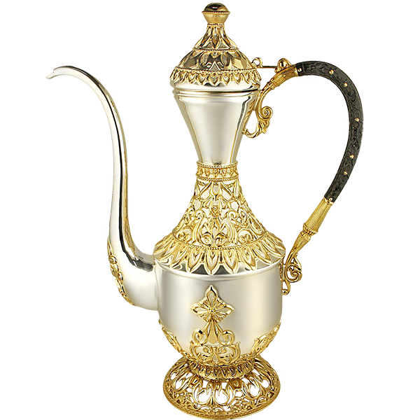 Чайник для теплоти латунний з фрагментарною позолотою  арт. 2.7.1109лф