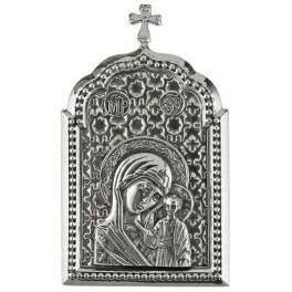 Ікона для автомобіля срібна з образом Божої Матері Казанської  арт. 2.79.0037