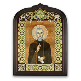 Ікона срібна Образ Святого преподобного Сергія Радонежского  арт. 2.77.0100н