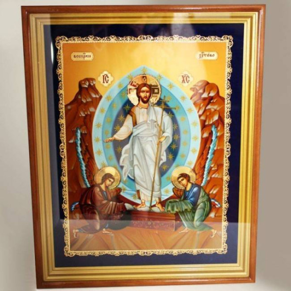 Ікона на дереві "Воскресіння Христово" в позолоті арт. 2.14.0177лп-45