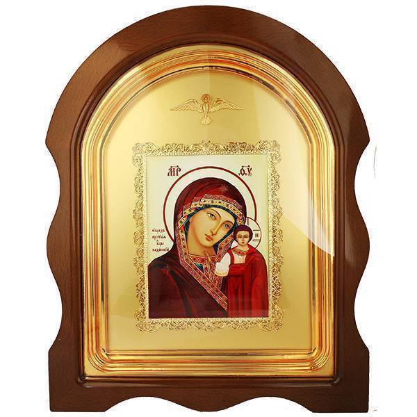 Ікона настінна латунна Казанській Божій Матері  арт. 2.14.0204лпм-4