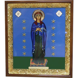 Ікона на дереві латунна "Луганська" в позолоті  арт. 2.14.0181лпм
