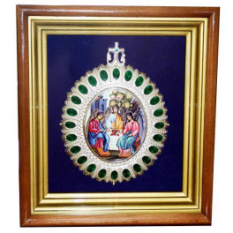 Ікона настінна латунна в срібленні Свята Трійця  арт. 2.14.0142лэ