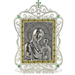 Ікона срібна настільна з образом Божої матері Казанської  арт. 2.71.0004
