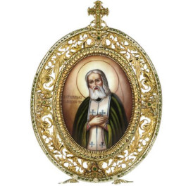 Ікона настільна срібна Образ святого преподобного Серафима Саровского  арт. 2.78.0101