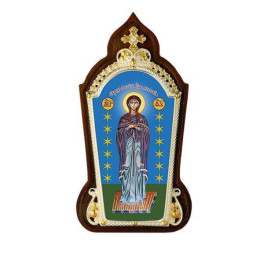 Ікона настільна латунна в сріблі Богородиця Луганська  арт. 2.78.01508л