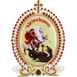 Ікона настільна срібна Образ Св великомученика Георгія Побідоносця  арт. 2.78.0206