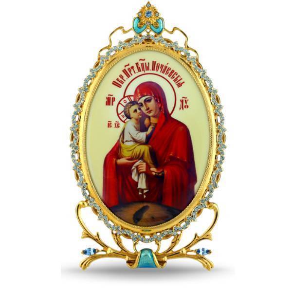 Ікона настільна срібна Образ Богородиці Почаевскої  арт. 2.78.0313