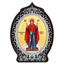 Ікона срібна на дереві Божої Матері Непорушна стіна  арт. 2.78.0576