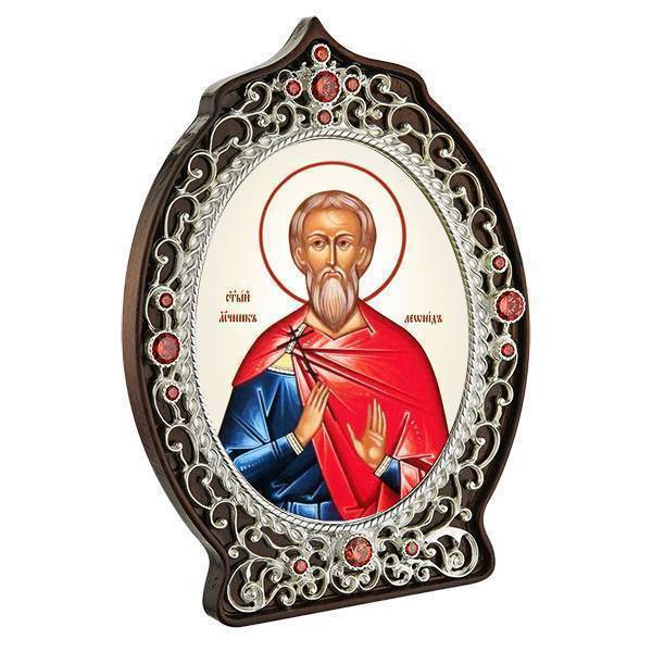 Ікона латунна Святий мученик Леонід  арт. 2.78.0918л