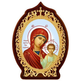 Ікона настільна латунна Богородиця Казанська  арт. 2.78.02104лж