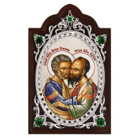 Ікона срібна на дереві Апостол Петро і Павло  арт. 2.78.0661