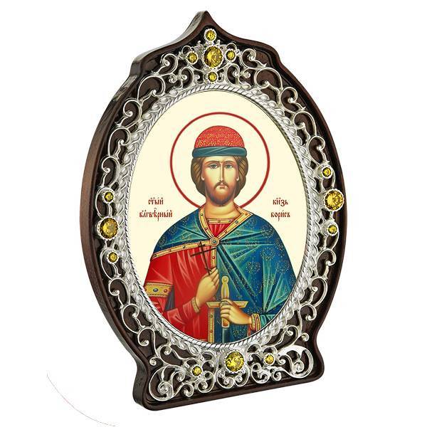 Ікона настільна в сріблі Святий Благовірний князь Борис  арт. 2.78.0956л