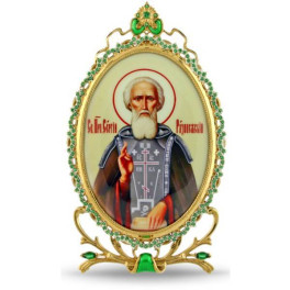 Ікона настільна срібна Образ преподобного Сергія Радонежського  арт. 2.78.0315