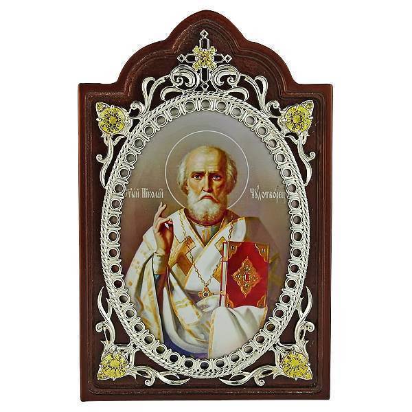Ікона срібна Образ Святителя Миколи  арт. 2.78.0605