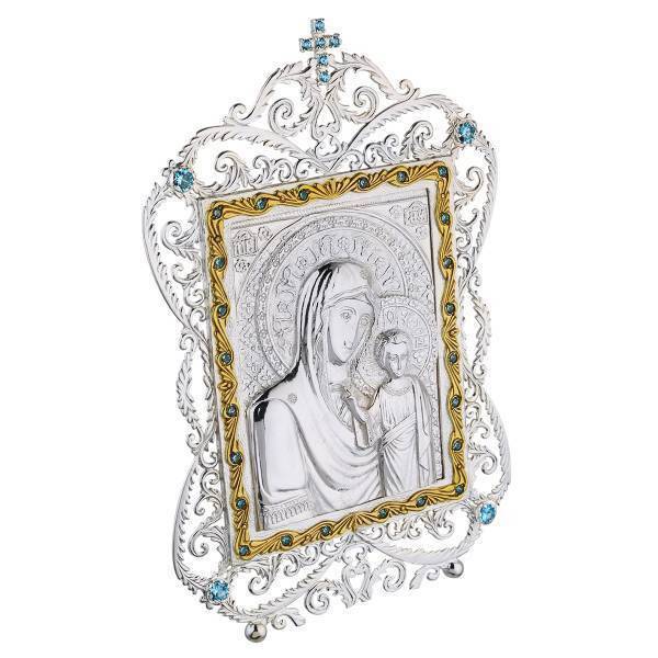 Ікона настільна латунна Божа Мати Казанська  арт. 2.71.0004л