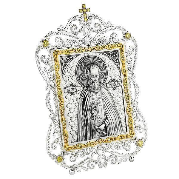 Ікона срібна Образ Сергія Радонежського  арт. 2.71.0015