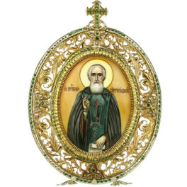 Ікона срібна настільна святого преподобного Сергія Радонежського  арт. 2.78.0115