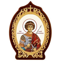 Ікона настільна латунна святий великомученик Георгій Побідоносець арт. BGH02106LP