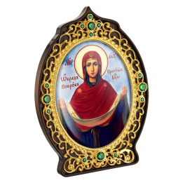 Ікона латунна Покров Пресвятої Богородиці позолоті   арт. 2.78.0958лп