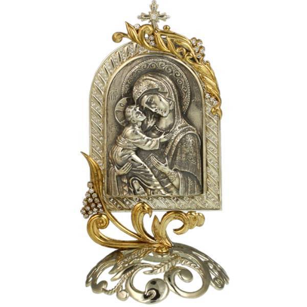 Ікона настільна срібна Образ Божої матері Володимирської  арт. 2.77.0030