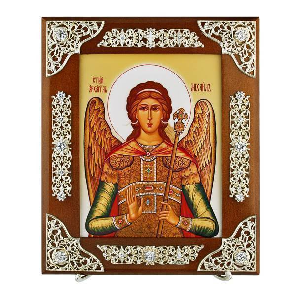 Ікона прикроватная срібна на дереві Святий Архангел Михайло  арт. 2.77.0138