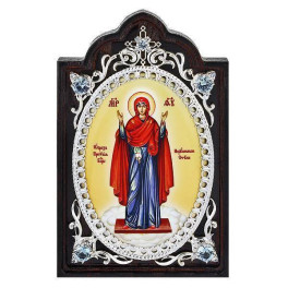 Ікона срібна на дереві Божої Матері Непорушна стіна  арт. 2.78.0676