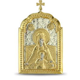 Ікона настільна срібна Образ Божої матері Державної з позолотою  арт. 2.76.0229