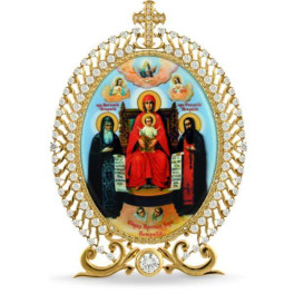 Ікона настільна срібна Образ Печерської Божої матері  арт. 2.78.0265