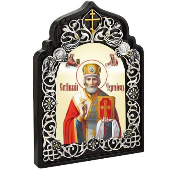 Ікона латунна Святий Миколай Чудотворець  арт. 2.78.0805л