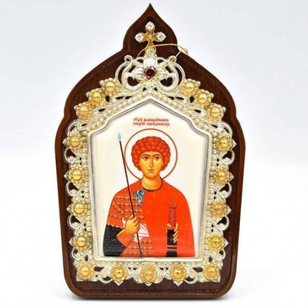 Ікона латунна Георгій Побідоносець арт. 2.78.01606л