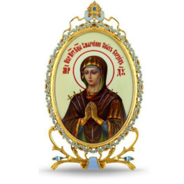 Ікона настільна срібна Образ Богородиці Сімистрільна  арт. 2.78.0398