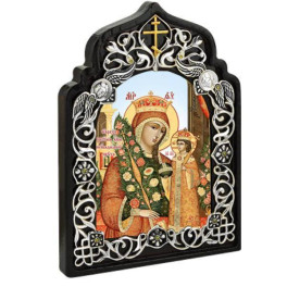 Ікона латунна Пресвята Богородиця Нев'янучий Цвіт  арт. 2.78.0875л