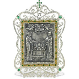 Ікона настільна срібна Образ святих Петра і Февронії  арт. 2.71.0064