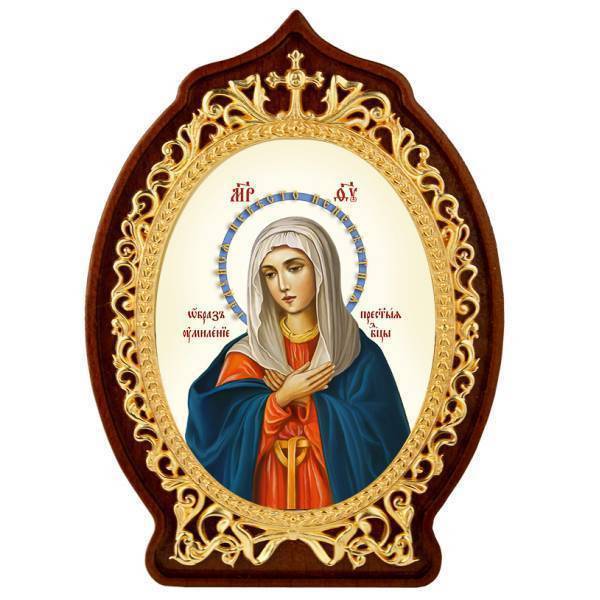 Ікона настільна латунна Богородиця Розчулення  арт. 2.78.02122лж