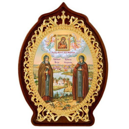 Ікона настільна латунна святі благовірні князі Петро і Февронія  арт. 2.78.02164лж