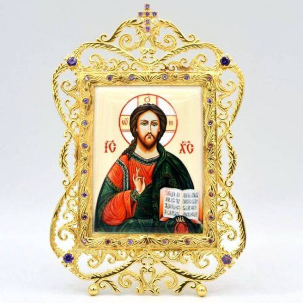 Ікона латунна з принтом "Господь Вседержитель" арт. 2.71.0059лж-2