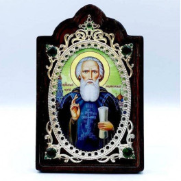 Ікона латунна Святий преподобний Сергій Радонежский арт. 2.78.0615л