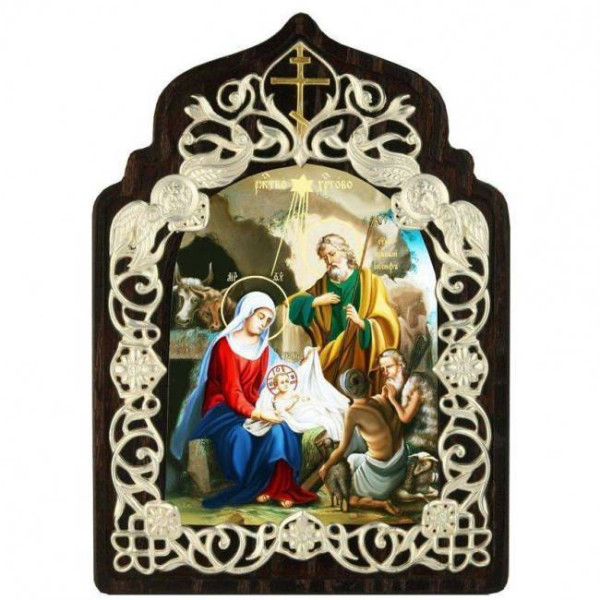 Ікона латунна "Різдво Христово" арт. 2.78.0894л