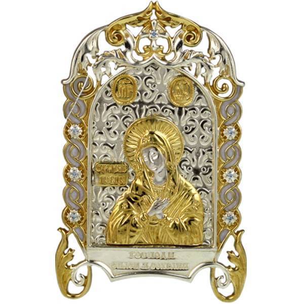 Ікона настільна срібна Образ Божої матері Розчулення  арт. 2.76.0122