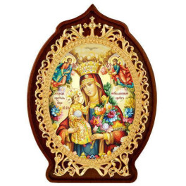 Ікона настільна латунна Богородиця Нев'янучий Цвіт арт. 2.78.02175лп