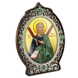 Ікона латунна на дереві Святий апостол Андрій Первозванний  арт. 2.78.0950л