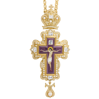 Хрест для священнослужителя латунний позолочений з принтом і ланцюгом арт. BJ0199LP-2+1LP Хрест для священнослужителя латунний позолочений з принтом і ланцюгом арт. BJ0199LP-2+1LP