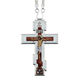 Хрест латуні в срібленні з ланцюгом арт. 2.10.0403л-2^1л