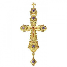 Хрест для священнослужителя латунний з принтом позолочений арт. 2.10.0001лп-2