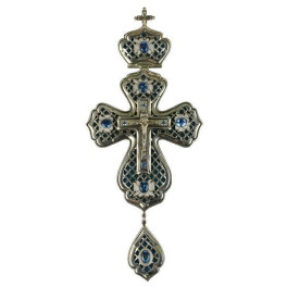 Хрест для священика срібний з емаллю  арт. 2.10.0003
