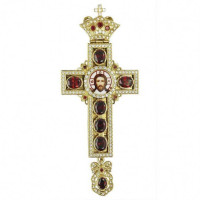 Хрест латунний в позолоті з принтом і вставками арт. BJ0270LP-2 Хрест латунний в позолоті з принтом і вставками арт. BJ0270LP-2
