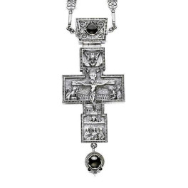 Хрест-мощевик для священика срібний з ланцюгом  арт. 2.10.0033н^39