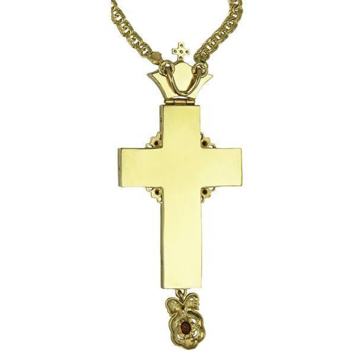 Хрест для священнослужителя латунний в позолоті з ланцюгом  арт. 2.10.0270лп-2^1лп